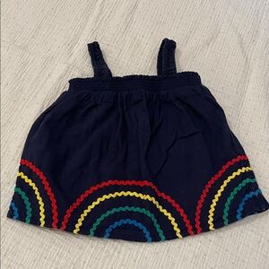 Tucker + Tate Colorful Rainbow Trim Navy Top 6 month